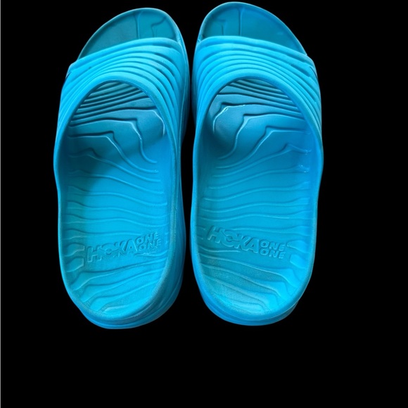 Hoka One One Ora Recovery Slides Mens Size 12 Turquoise Slip On Comfort Sandals - Picture 4 of 5